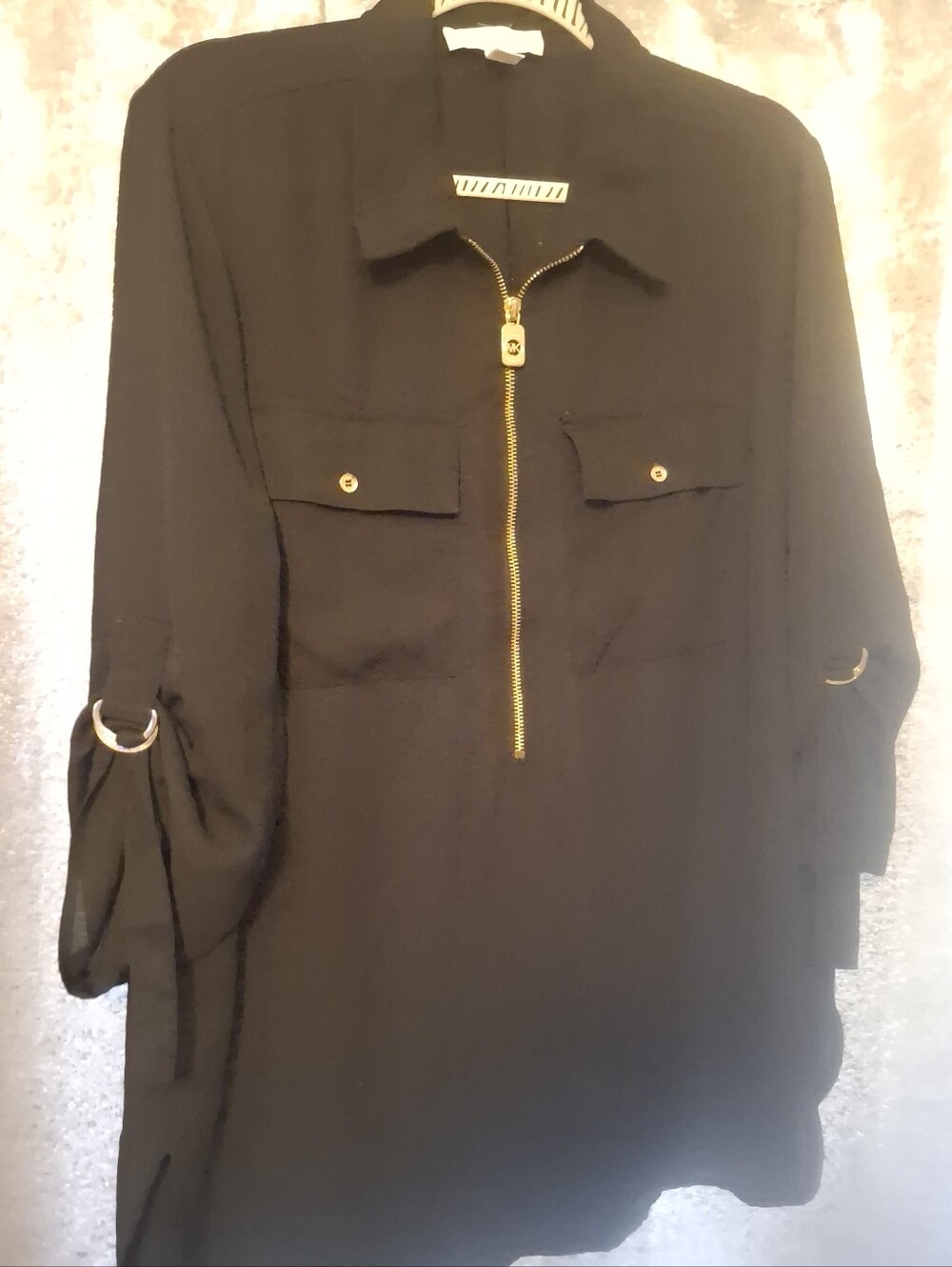 MICHAEL Michael Kors Black Top with Black Accent